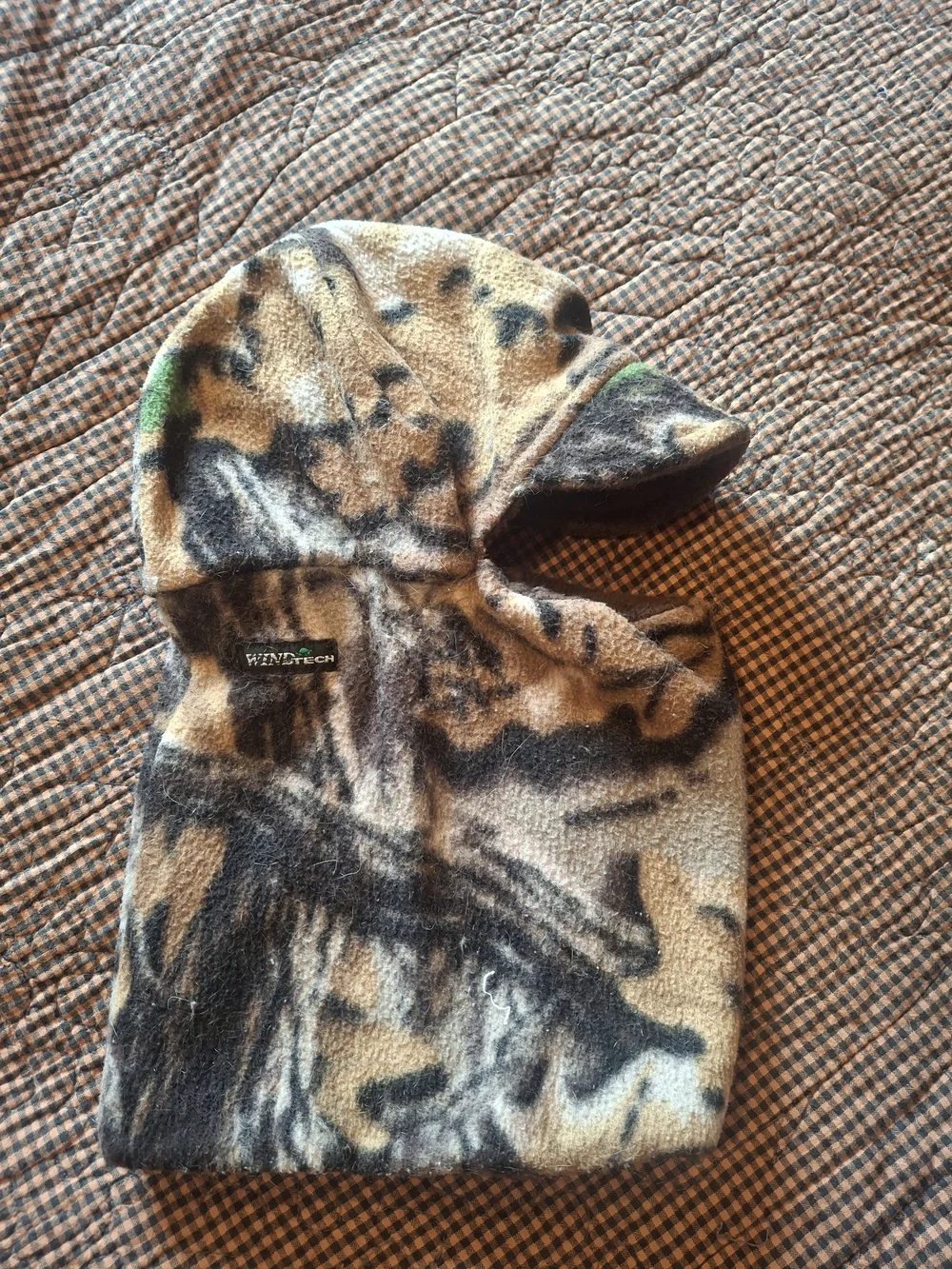 Kids' Fleece Camo Balaclava Hood - Brown/Green
